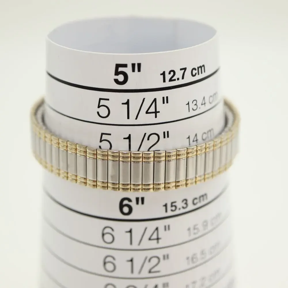 Timex Two Tone Petite 19mm Womens Watch Metal Stretch Band w New Battery